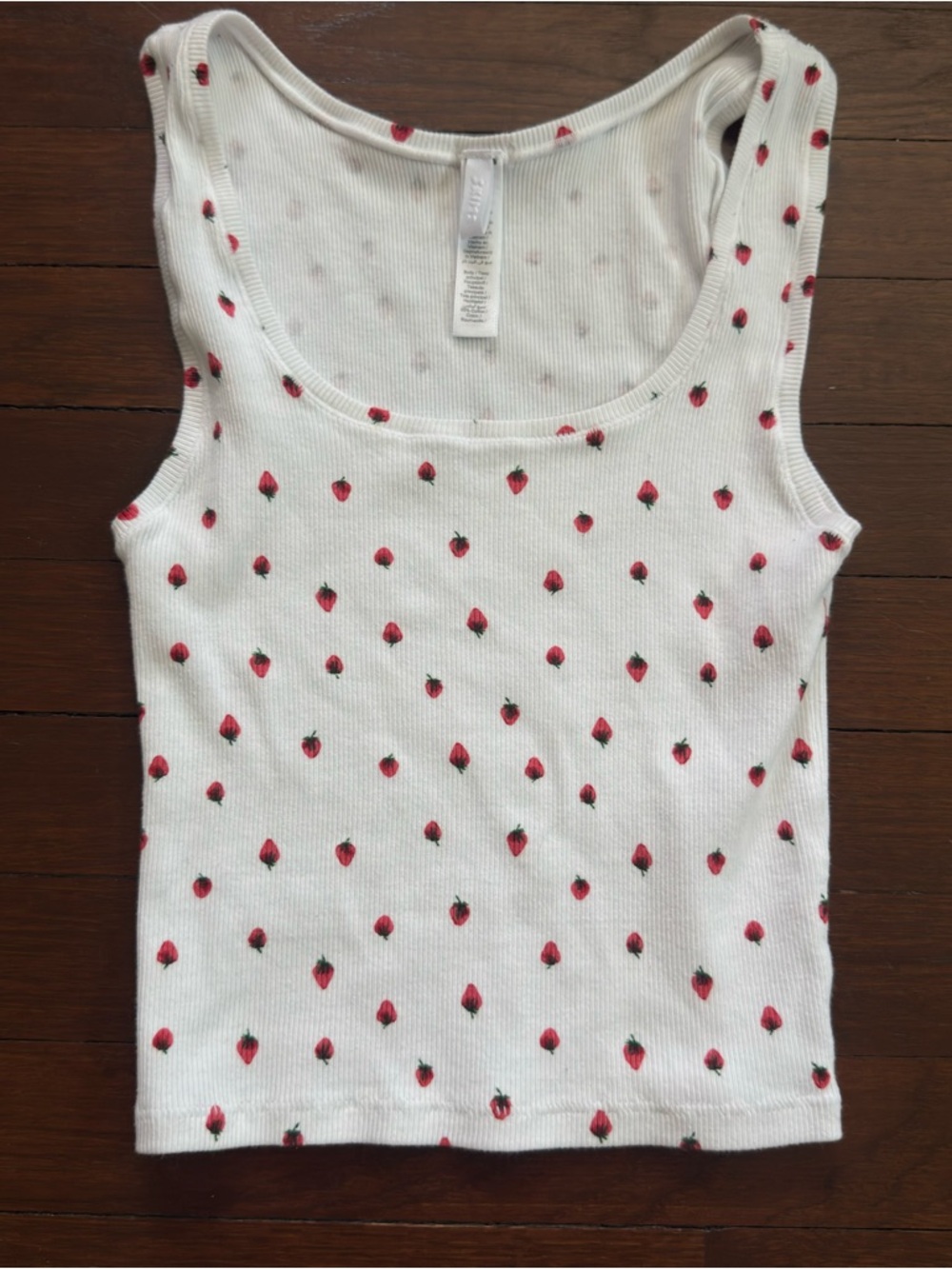 Skims Strawberry Cotton Rib Tank Medium NWOT